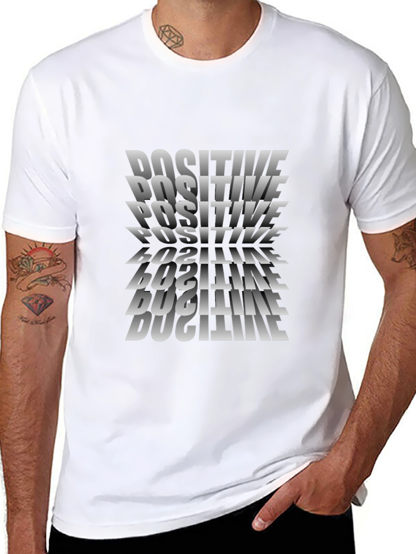 Positive Illusion Black Graphic T-Shirt