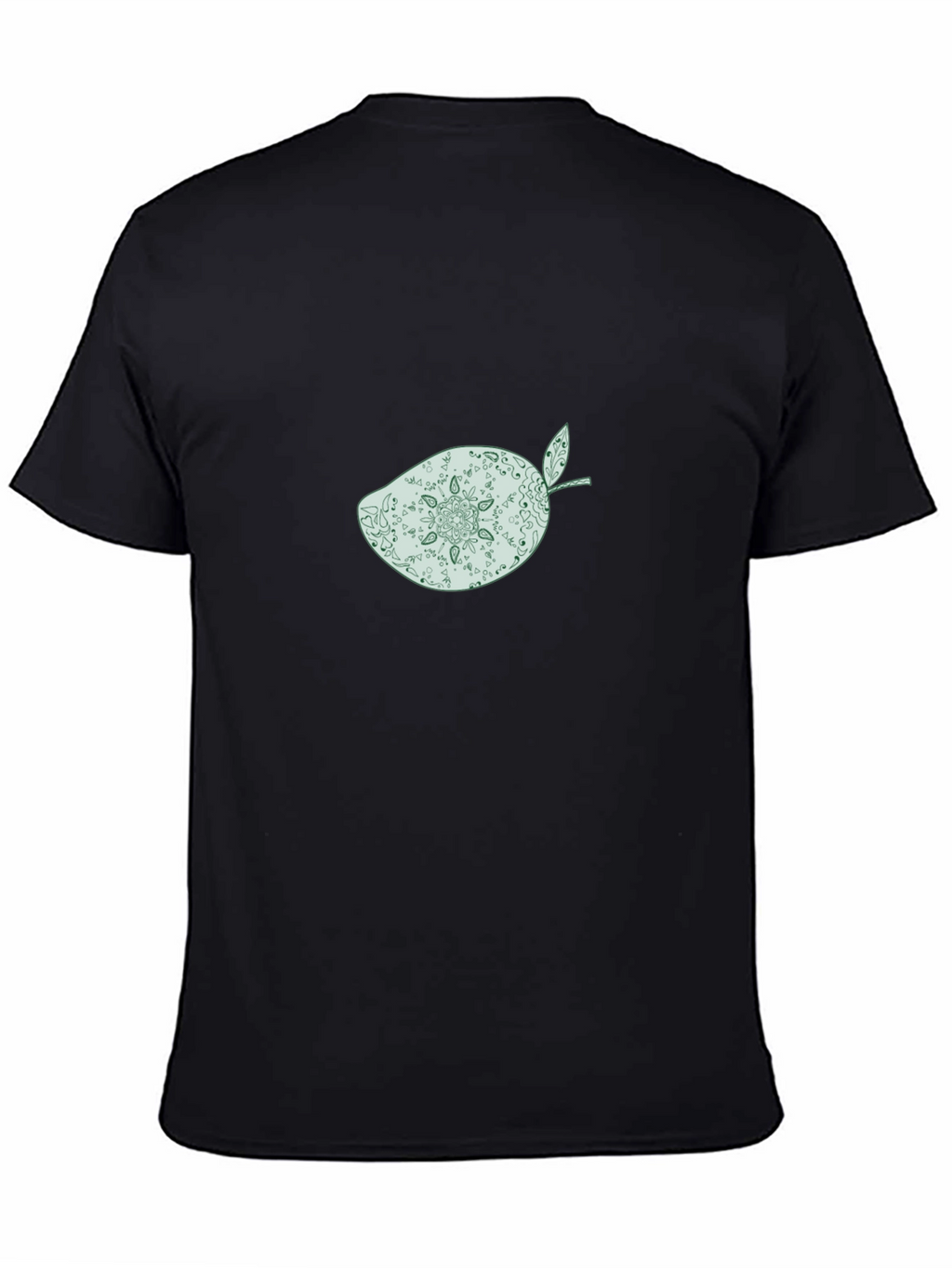Black T-Shirt with Mango Mandala Graphic