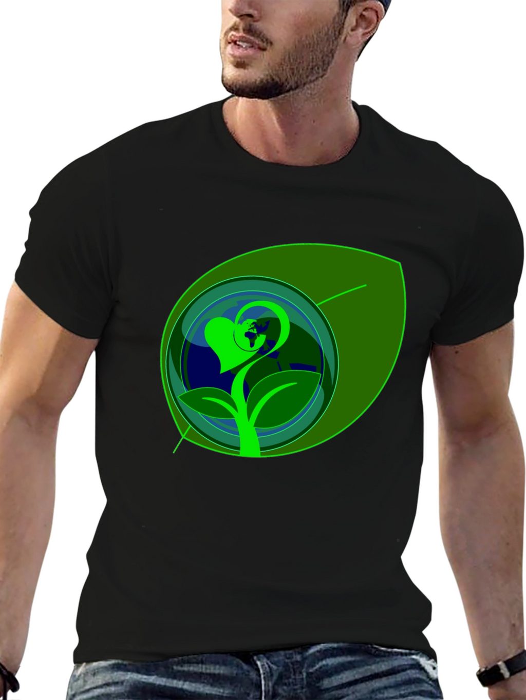Eco-Friendly Earth Heart Graphic Tee