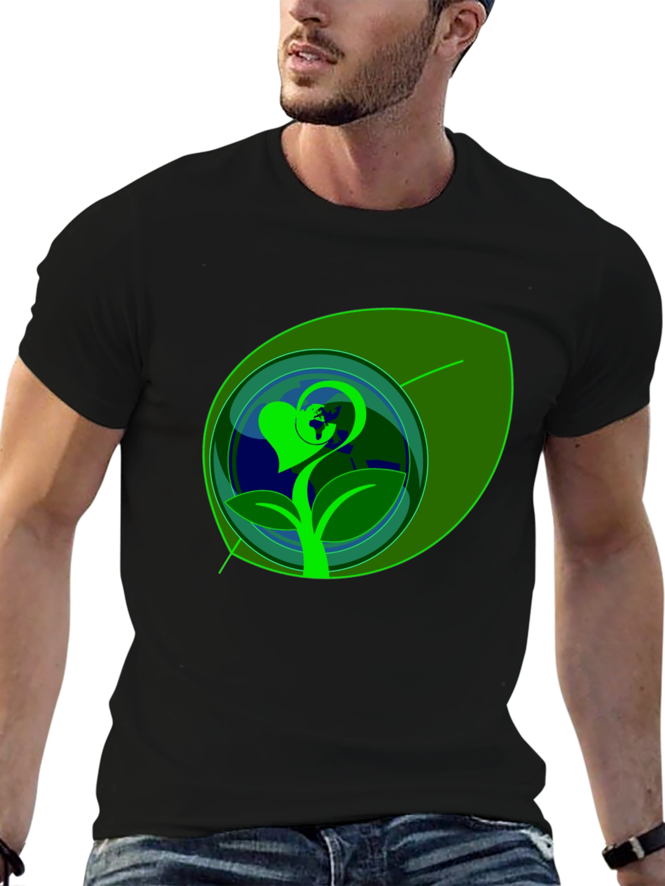 Eco-Friendly Earth Heart Graphic Tee