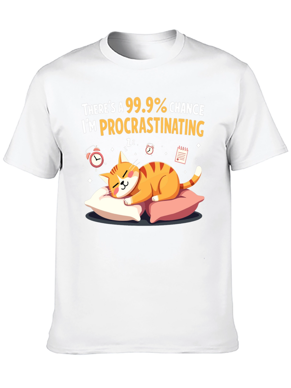 Procrastinating Cat Graphic T-Shirt