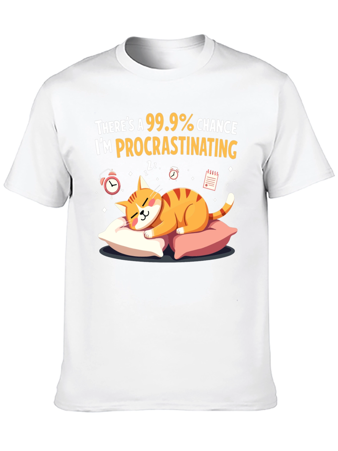 Procrastinating Cat Graphic T-Shirt