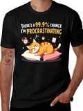 Procrastinating Cat Graphic T-Shirt