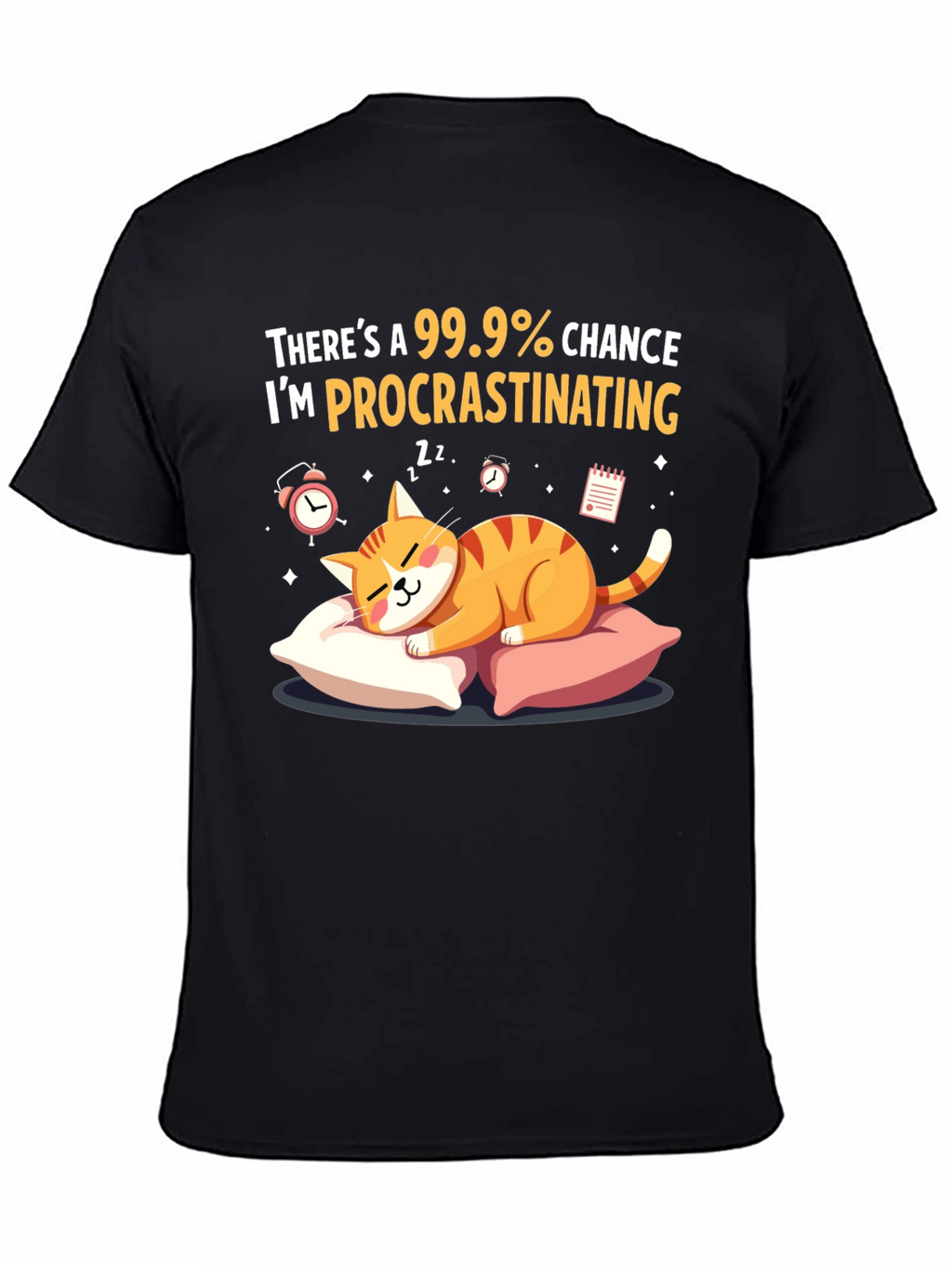 Procrastinating Cat Graphic T-Shirt