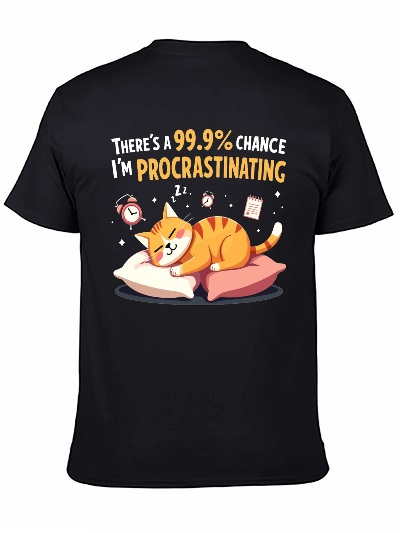 Procrastinating Cat Graphic T-Shirt