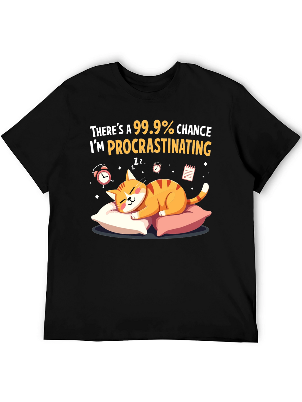 Procrastinating Cat Graphic T-Shirt