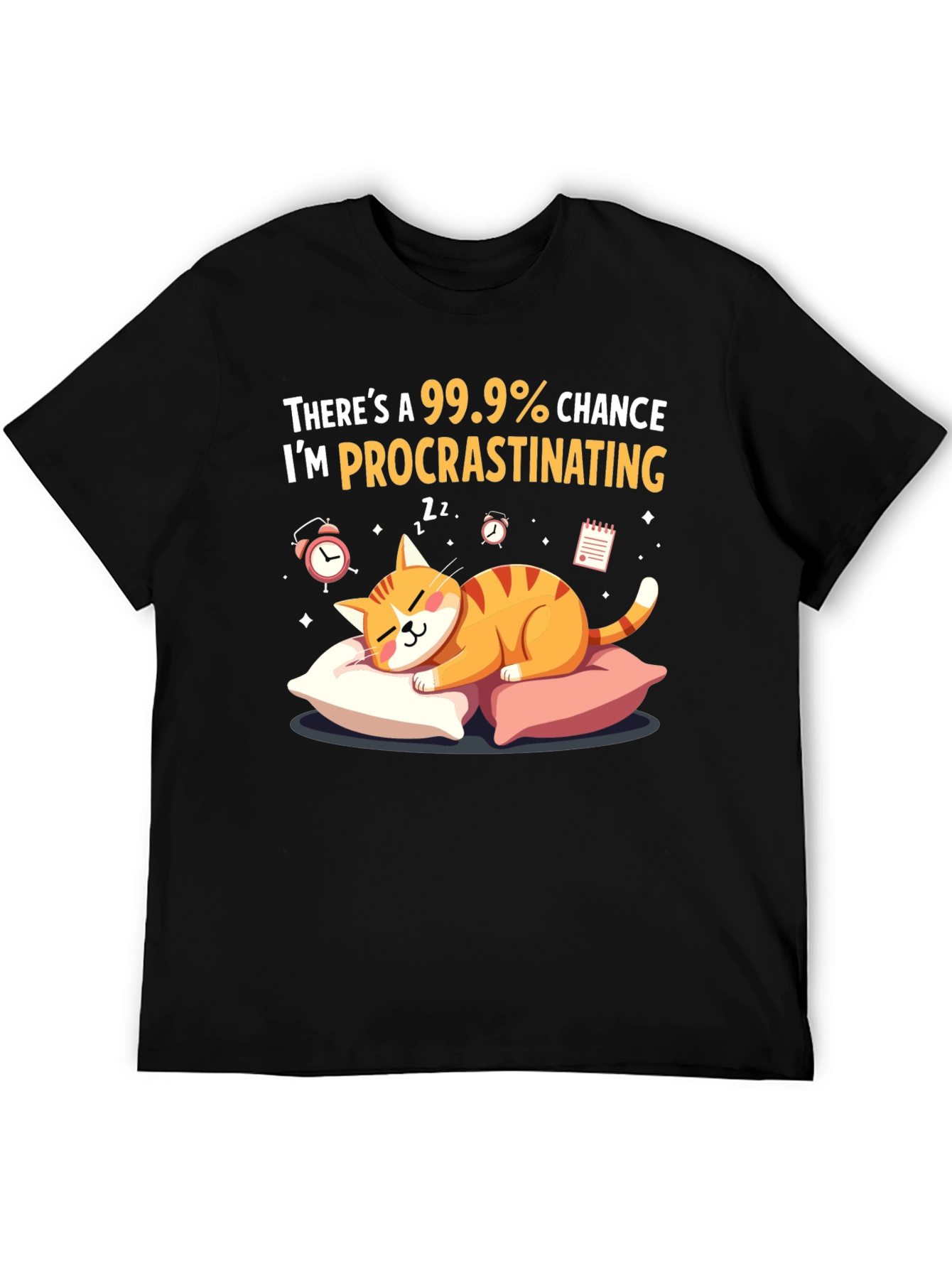 Procrastinating Cat Graphic T-Shirt