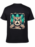 Alien Abduction Cat Graphic T-Shirt