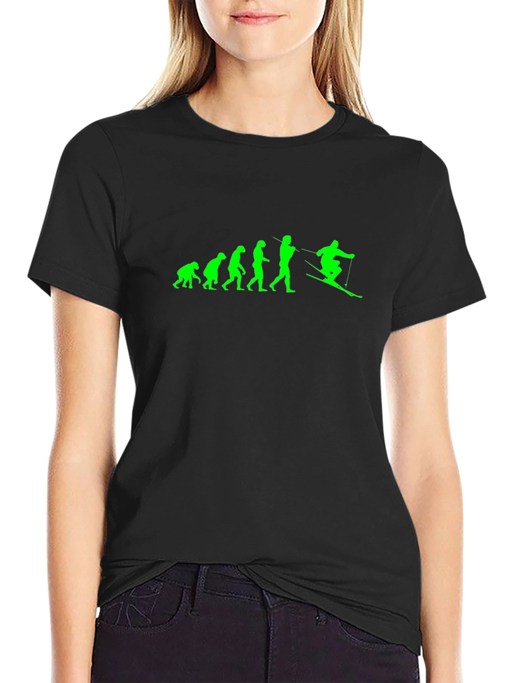 Evolution of Skiing T-Shirt - Black