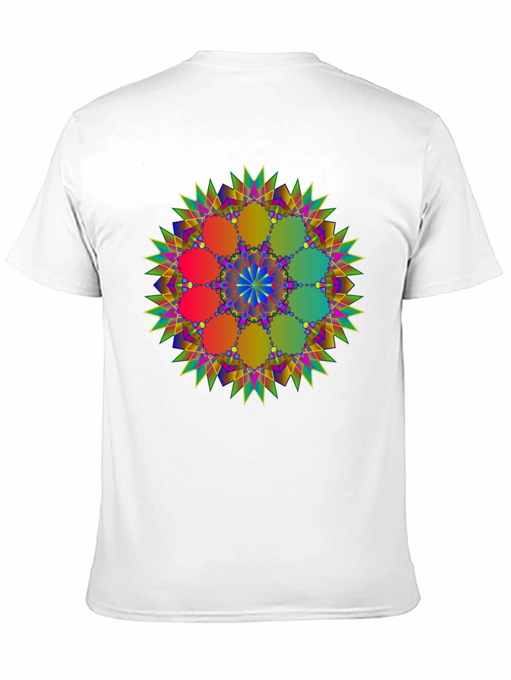 Geometric Mandala Design Black T-Shirt
