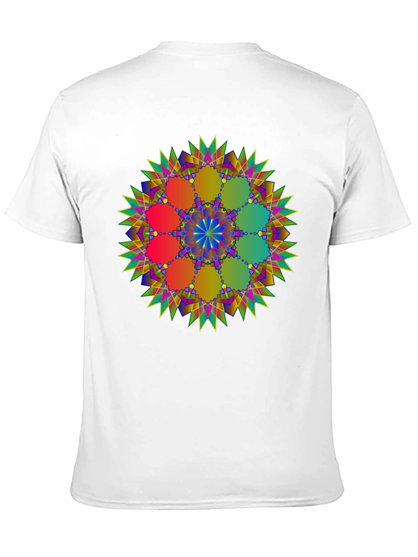 Geometric Mandala Design Black T-Shirt