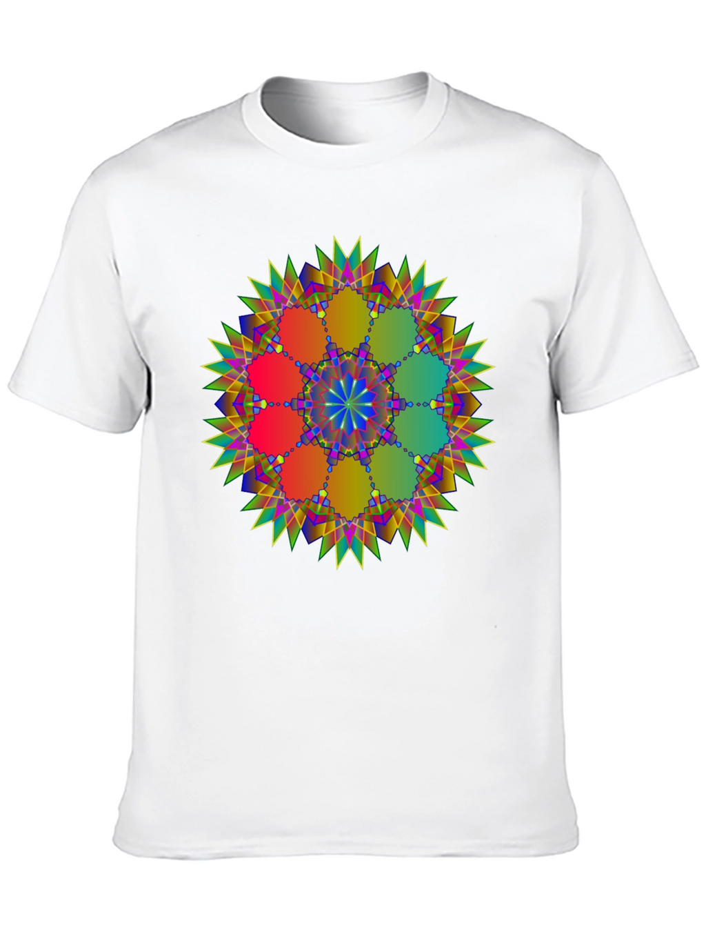 Geometric Mandala Design Black T-Shirt
