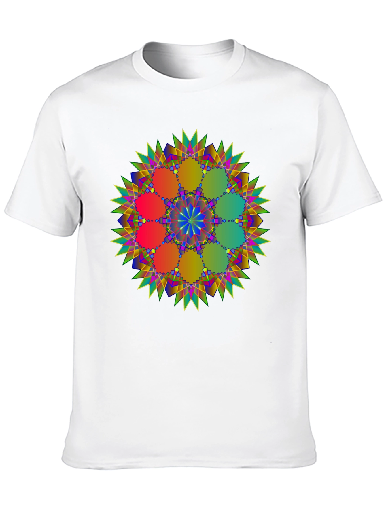 Geometric Mandala Design Black T-Shirt