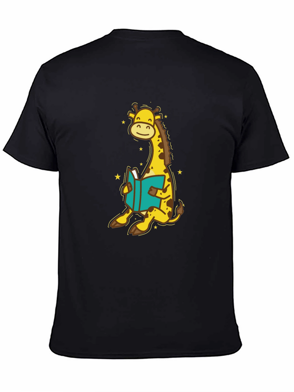 Giraffe Reading T-Shirt - Cute Cartoon Design