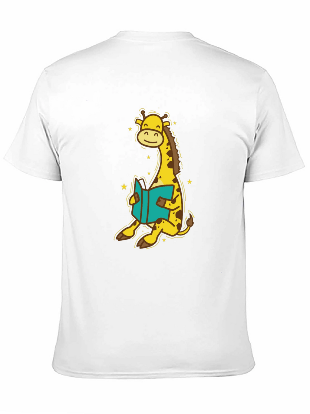 Giraffe Reading T-Shirt - Cute Cartoon Design