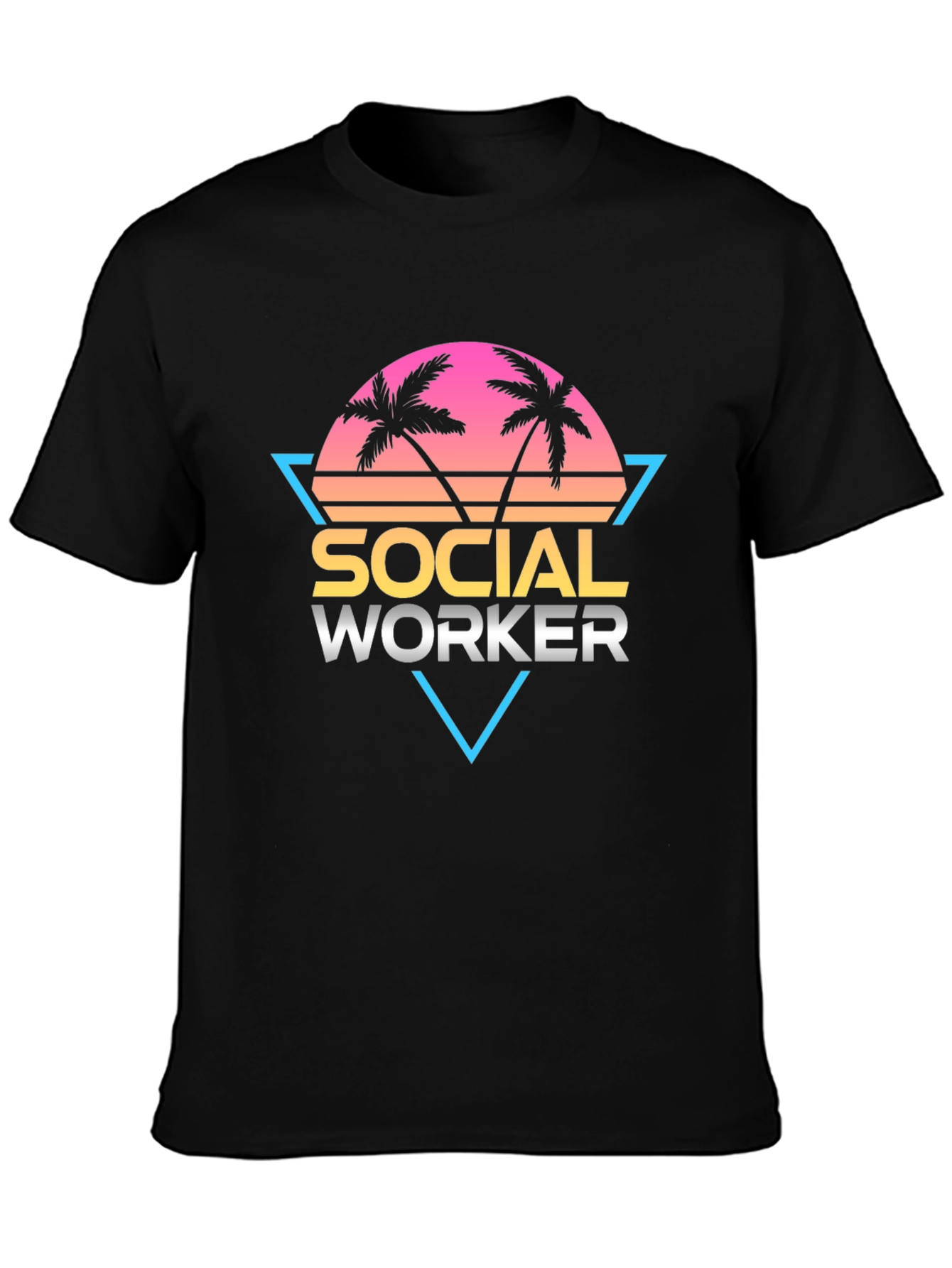 Social Worker Graphic Tee - Retro Palm Design