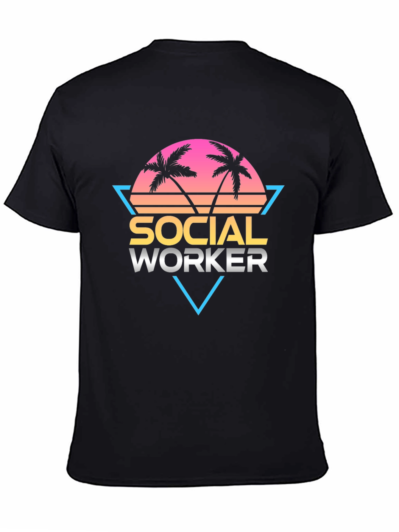 Social Worker Graphic Tee - Retro Palm Design