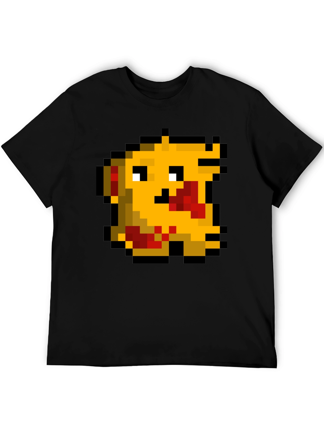 Pixel Monster Graphic Tee - Black Cotton Casual Shirt