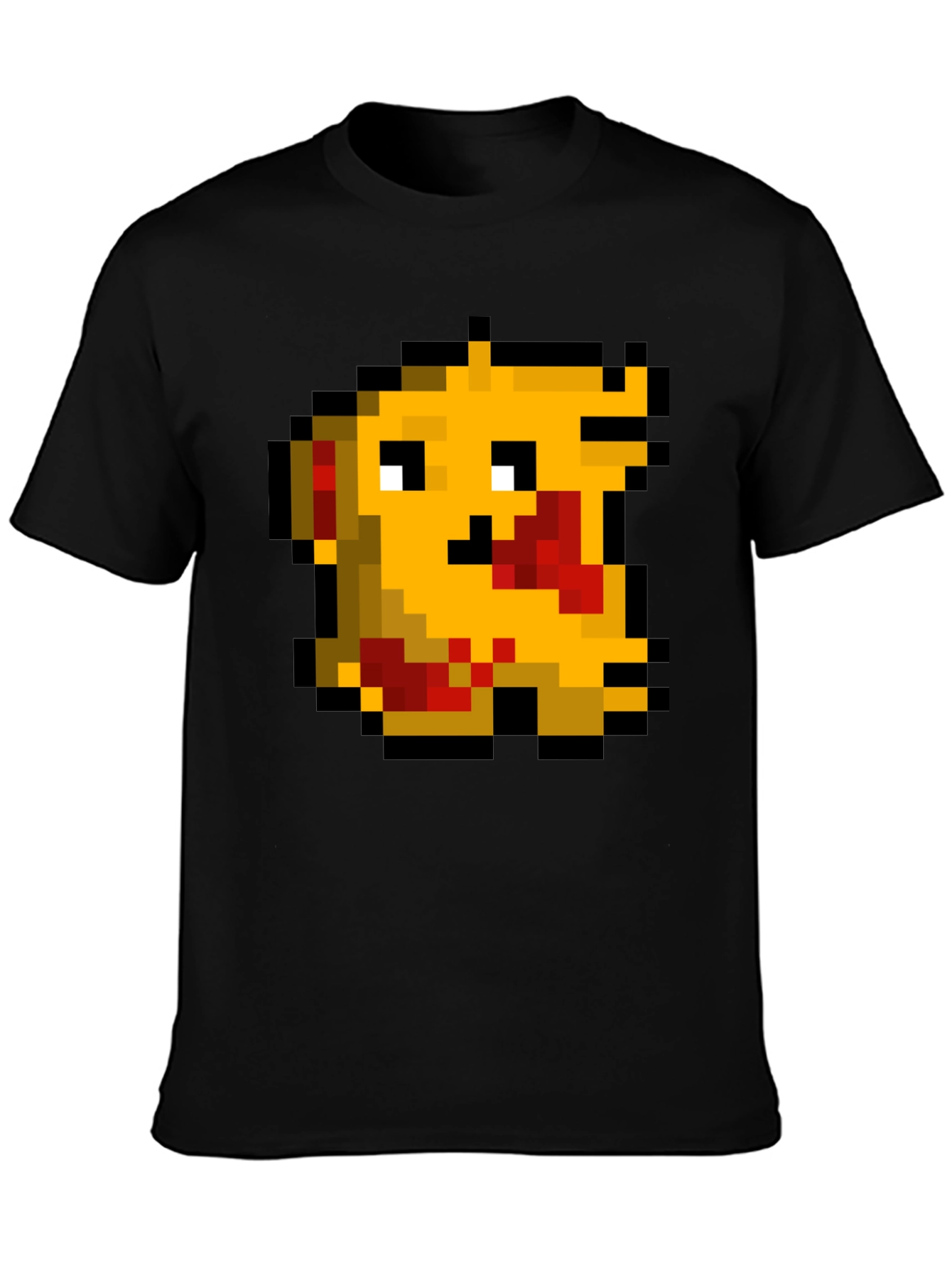 Pixel Monster Graphic Tee - Black Cotton Casual Shirt