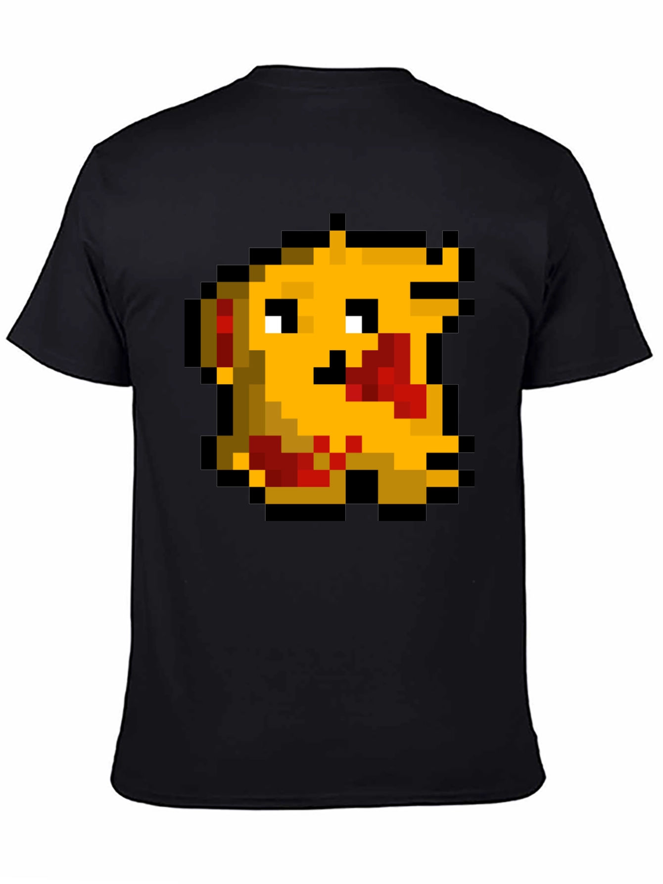 Pixel Monster Graphic Tee - Black Cotton Casual Shirt