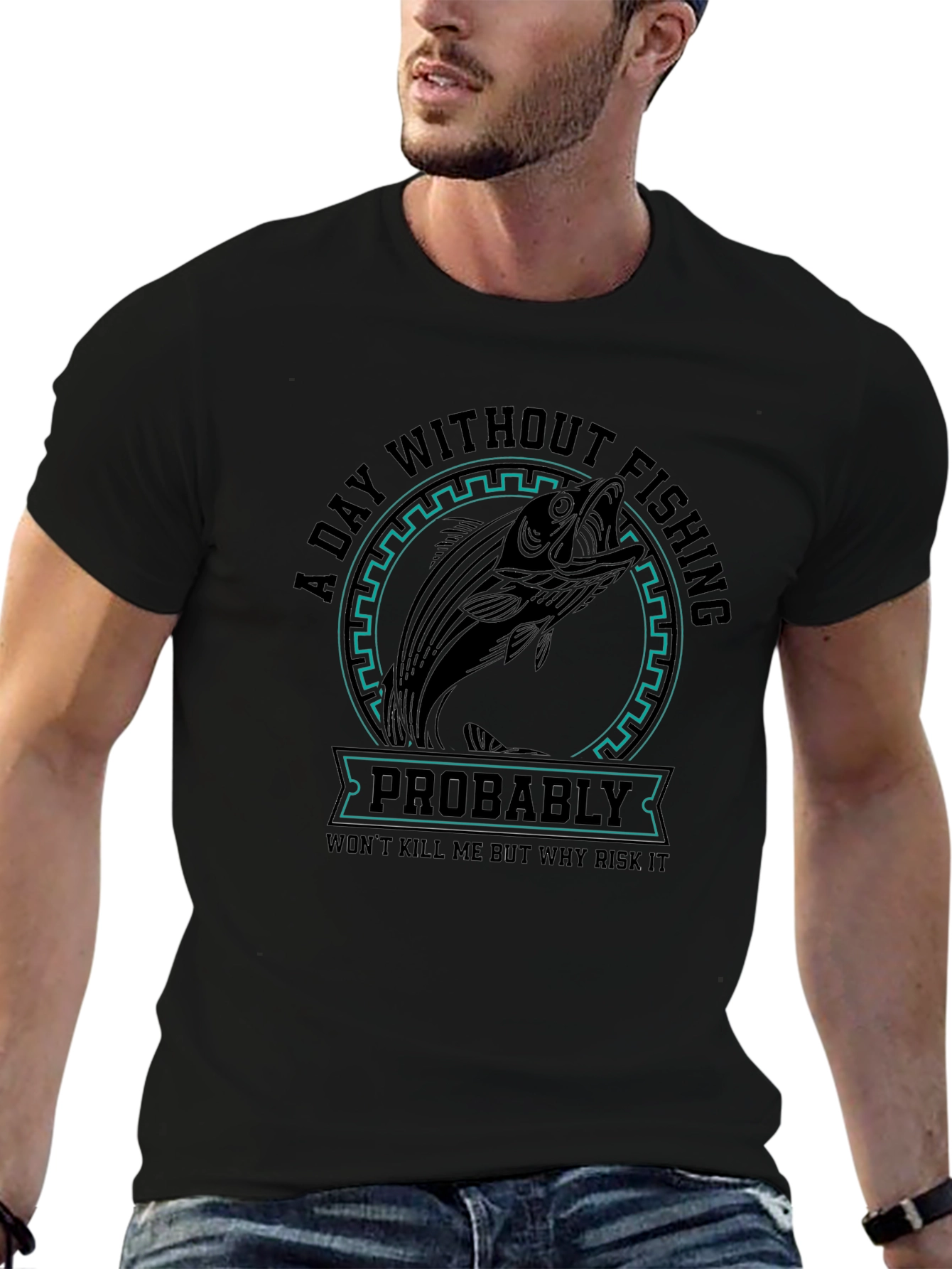 Fishing Graphic T-Shirt - Risk It All!