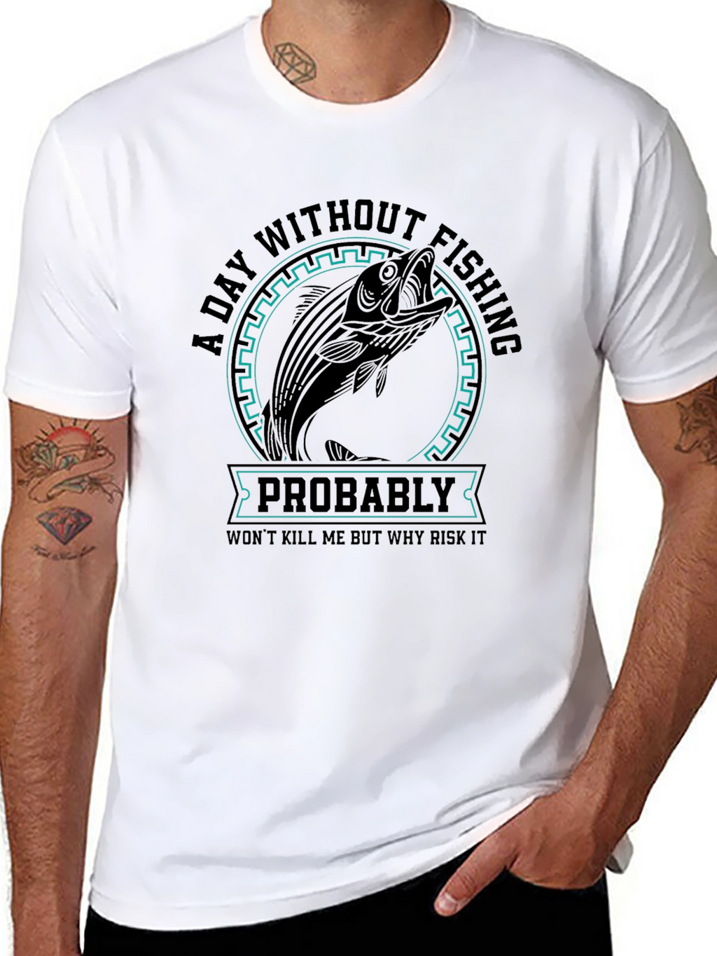 Fishing Graphic T-Shirt - Risk It All!