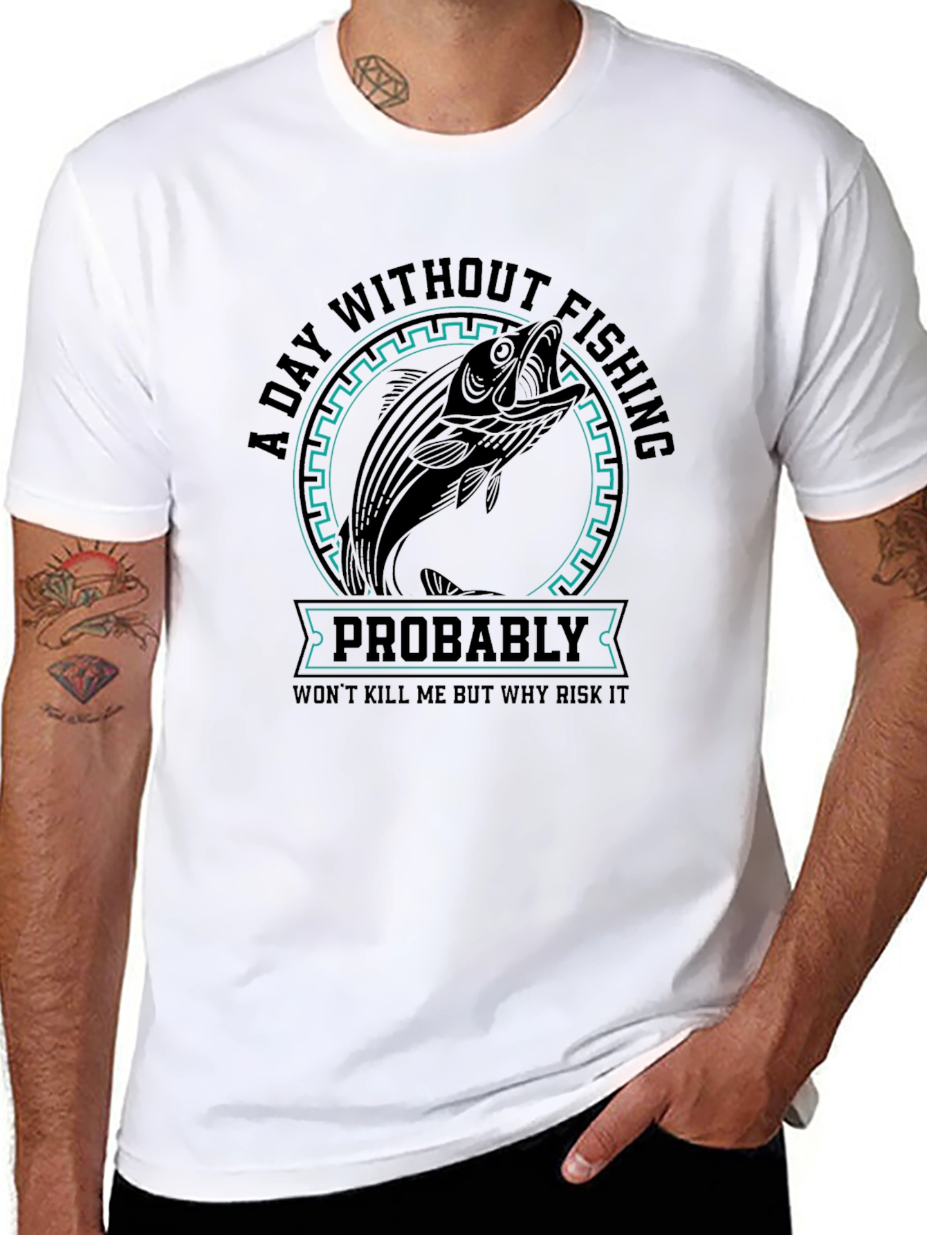 Fishing Graphic T-Shirt - Risk It All!