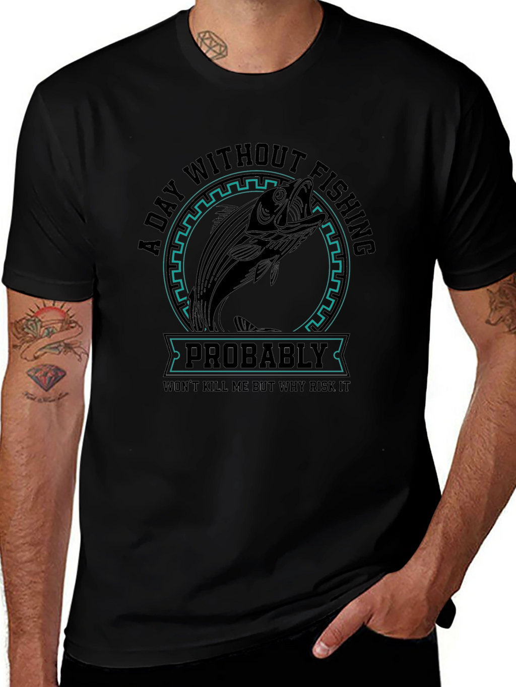 Fishing Graphic T-Shirt - Risk It All!