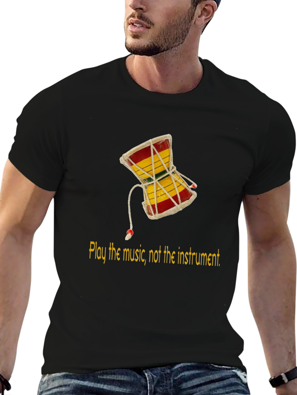 Play the Music Damru Graphic Tee