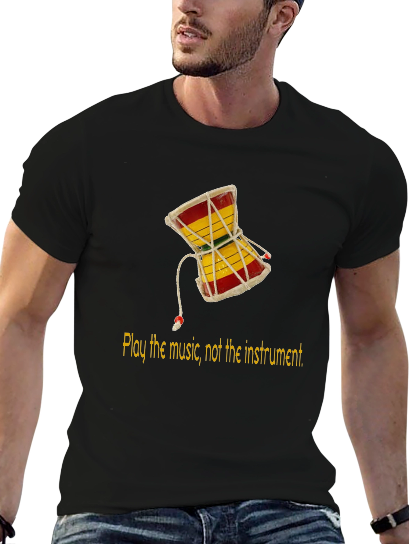 Play the Music Damru Graphic Tee