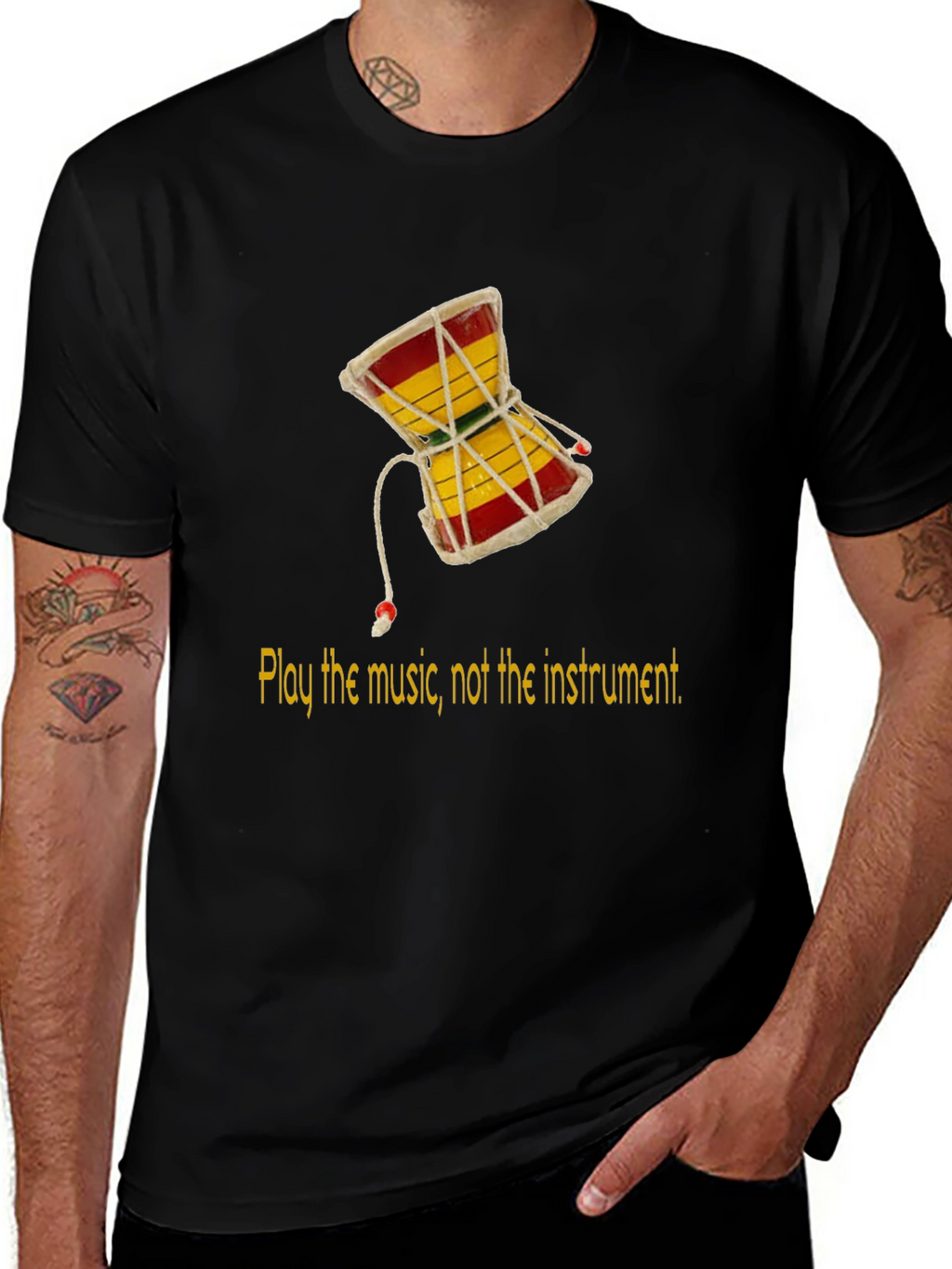 Play the Music Damru Graphic Tee