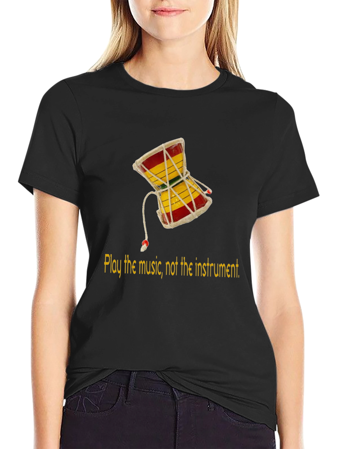 Play the Music Damru Graphic Tee