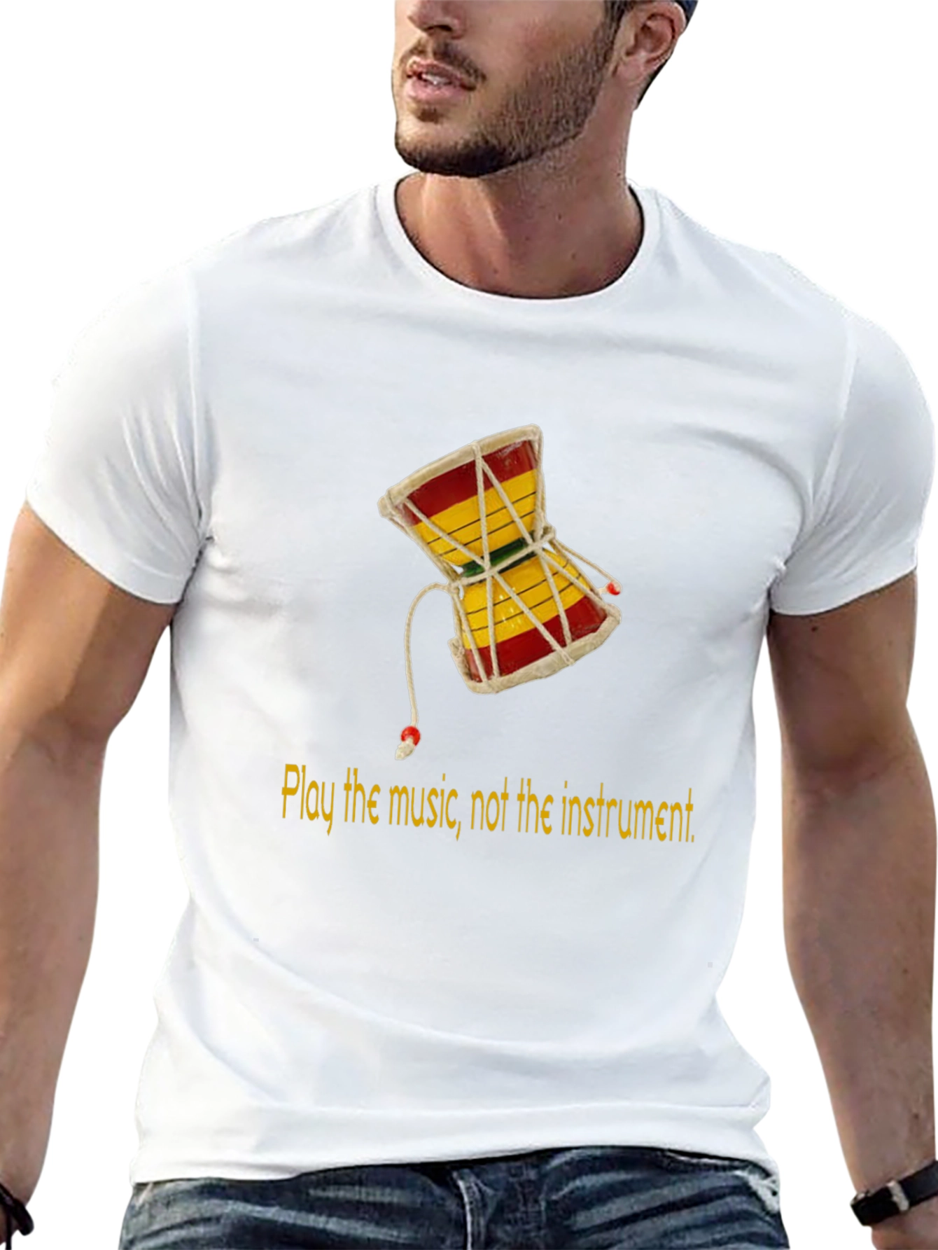 Play the Music Damru Graphic Tee