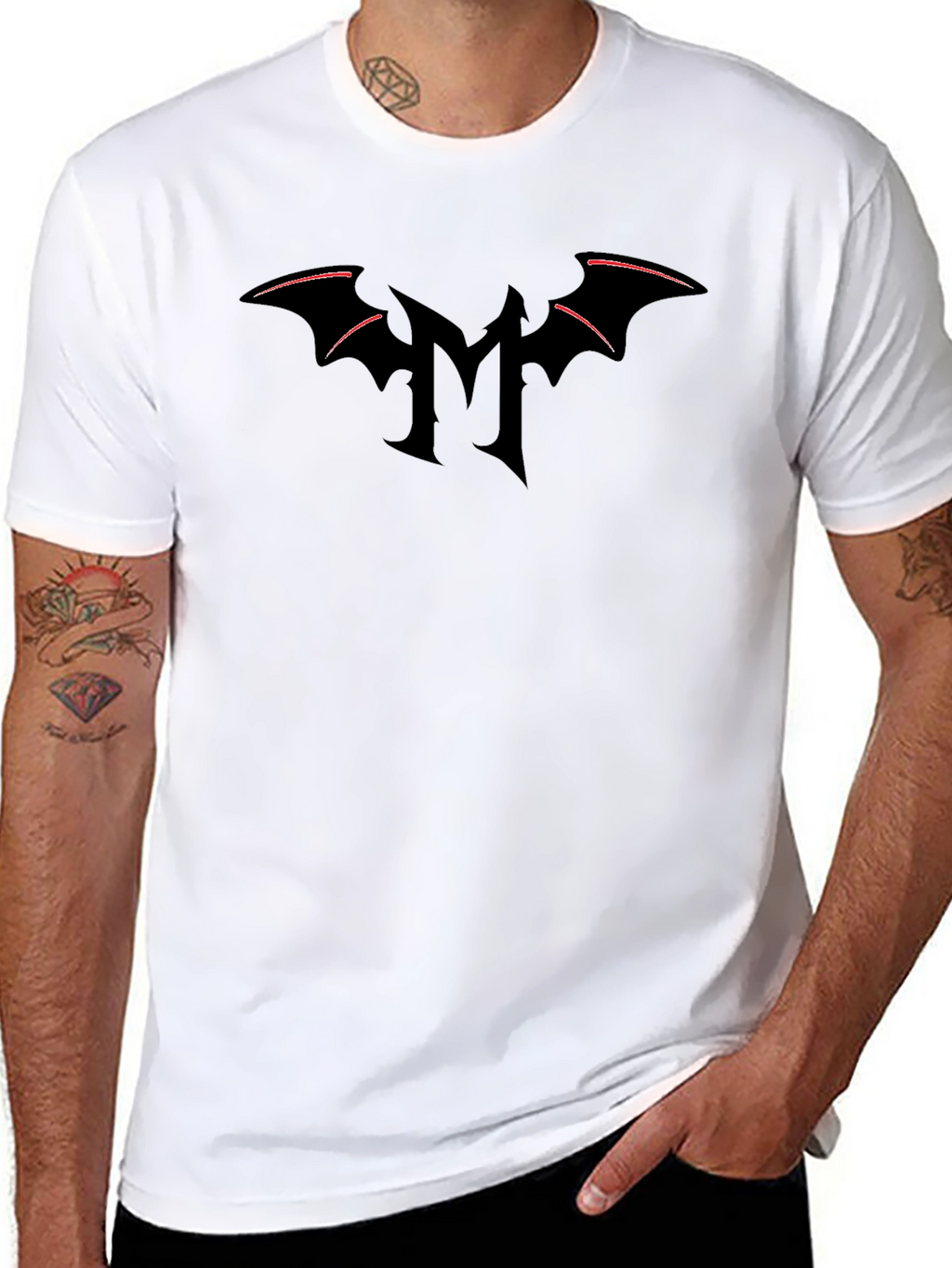 Dark Bat Wing Logo Black T-Shirt