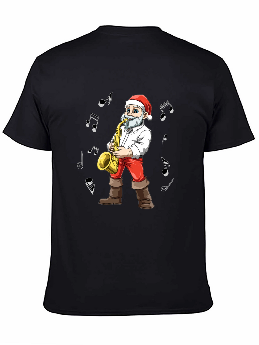 Santa Saxophone T-Shirt - Holiday Music Tee