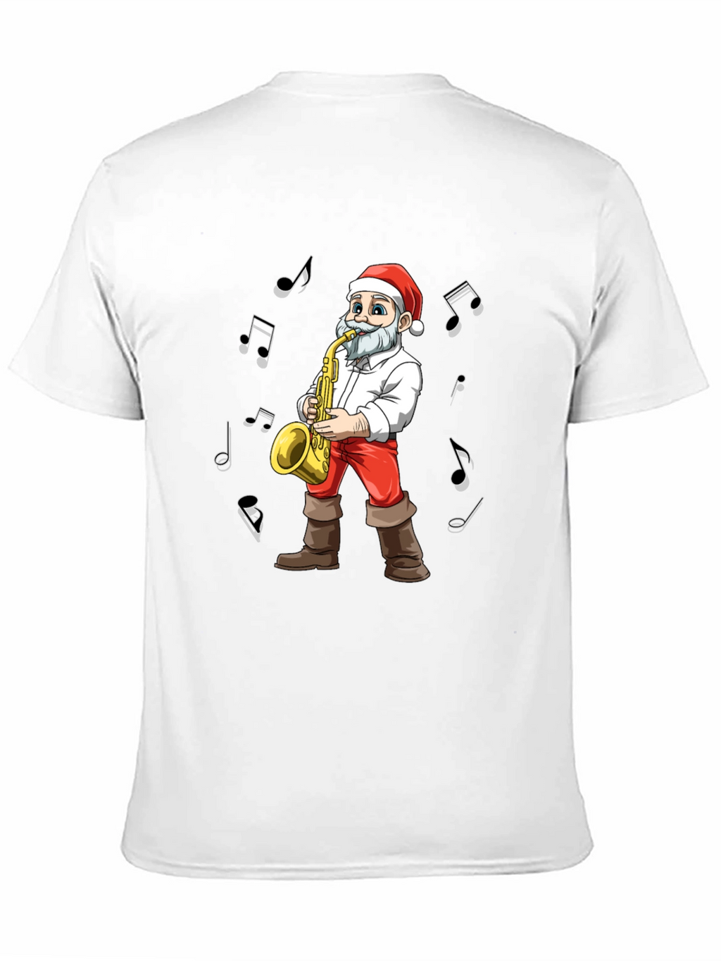 Santa Saxophone T-Shirt - Holiday Music Tee