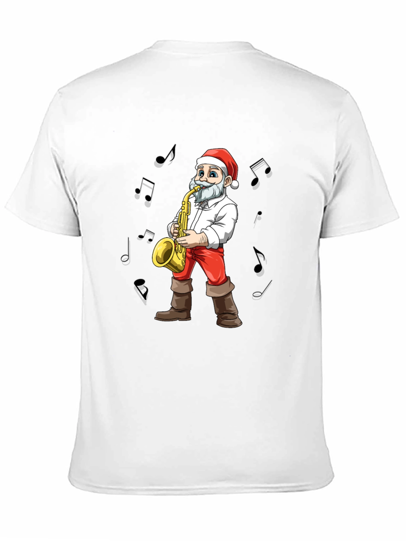 Santa Saxophone T-Shirt - Holiday Music Tee