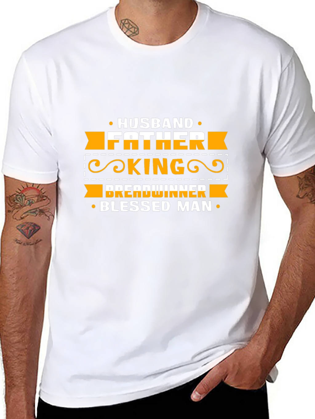 Husband Father King Blessed Man Graphic Tee