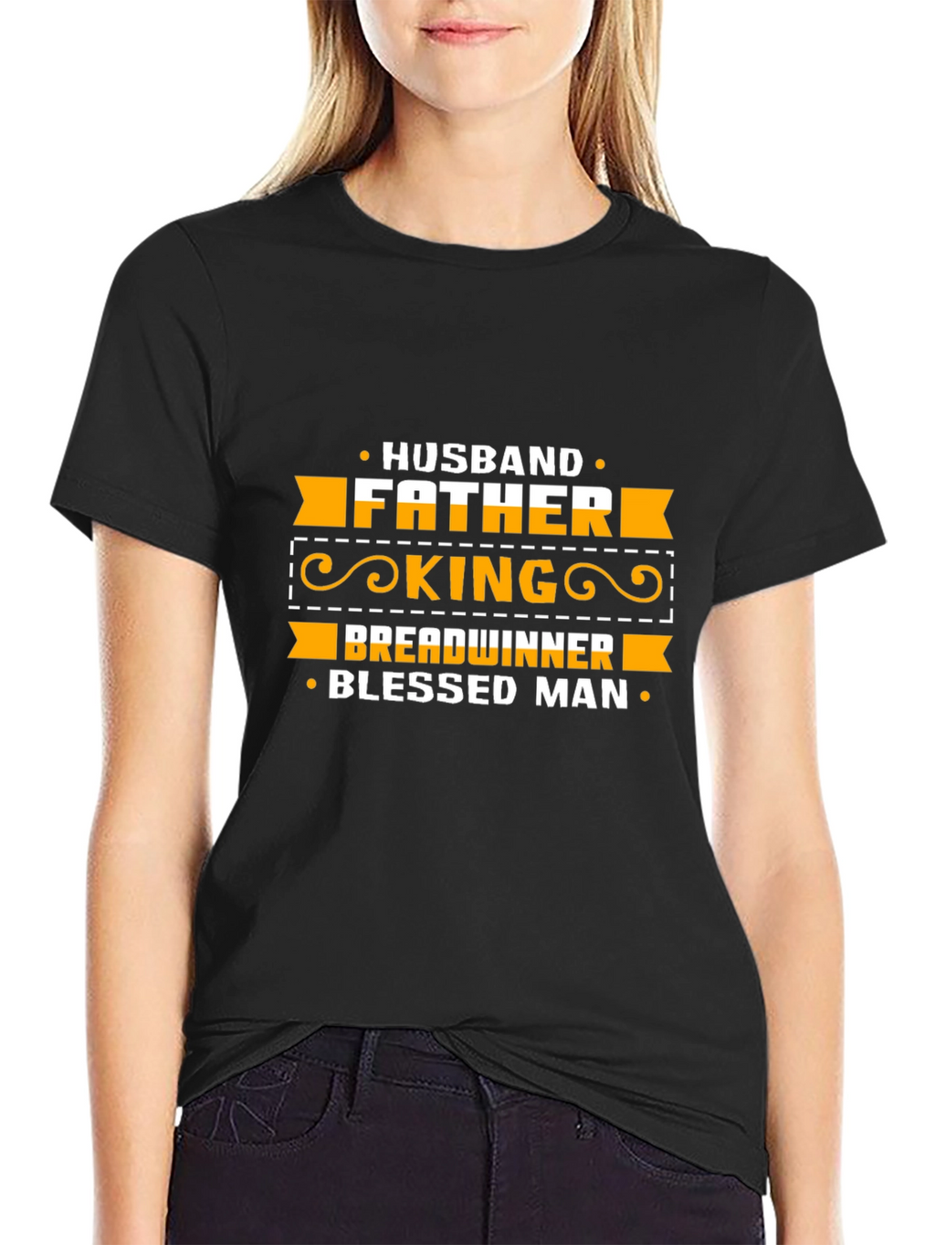 Husband Father King Blessed Man Graphic Tee
