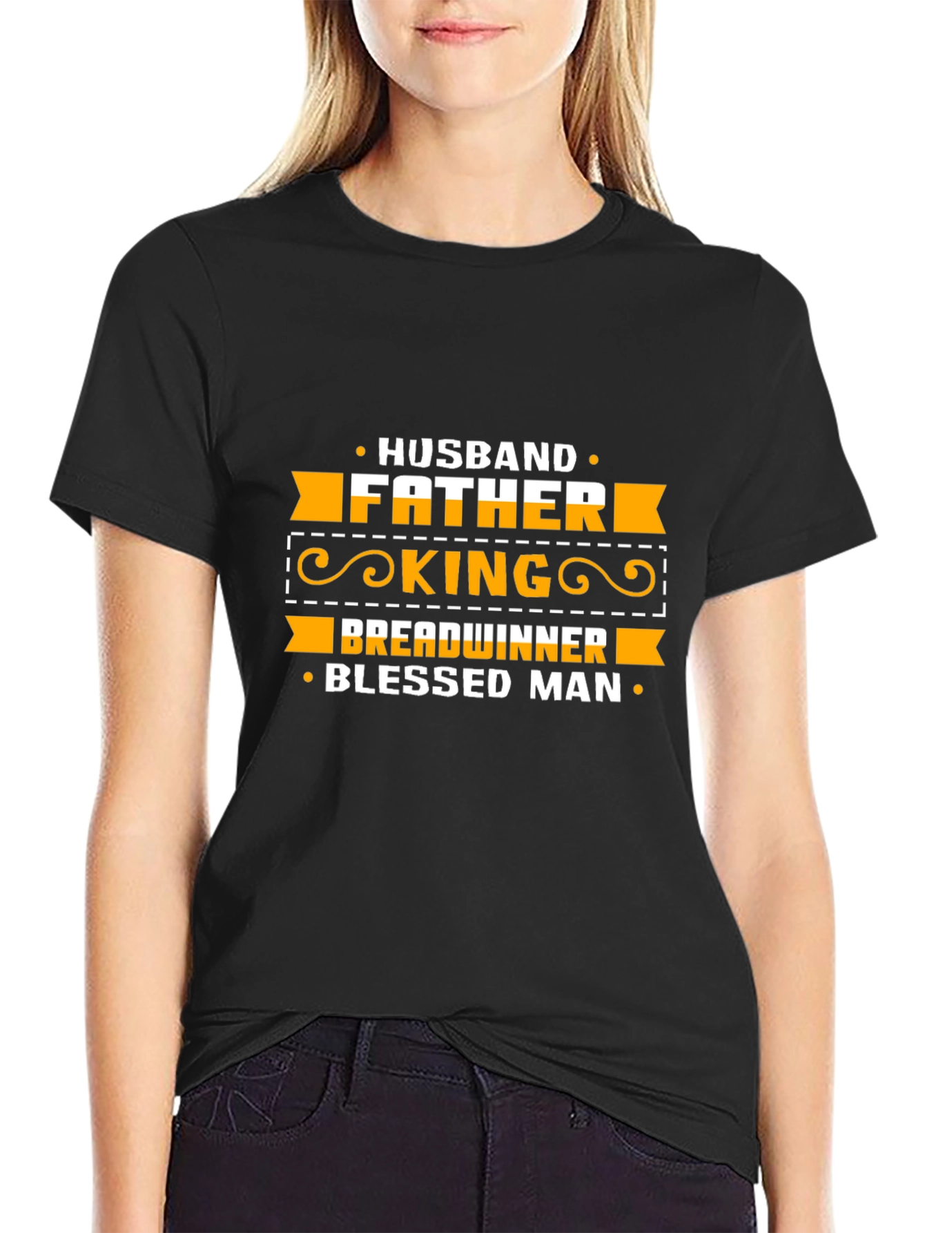Husband Father King Blessed Man Graphic Tee