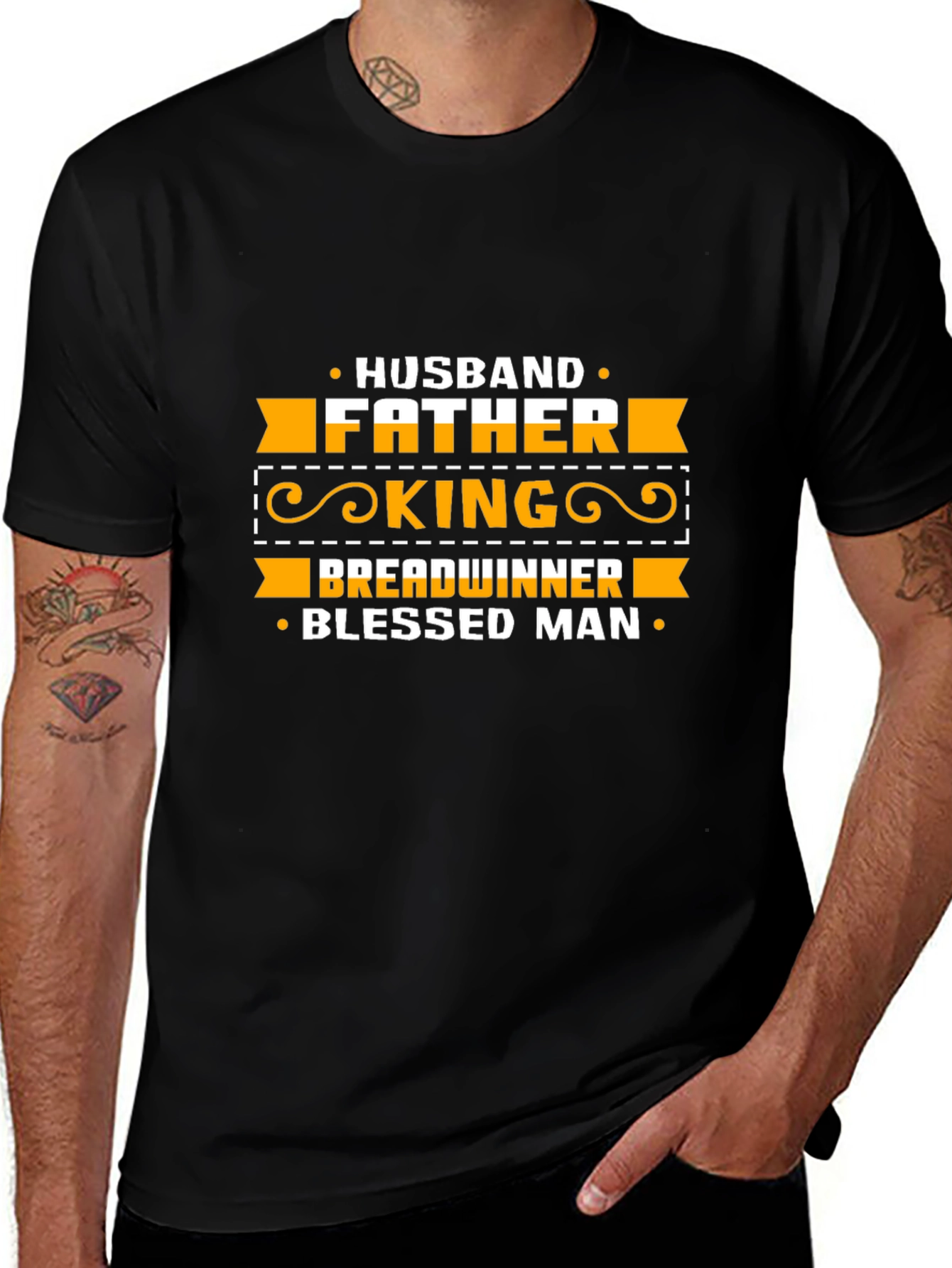 Husband Father King Blessed Man Graphic Tee