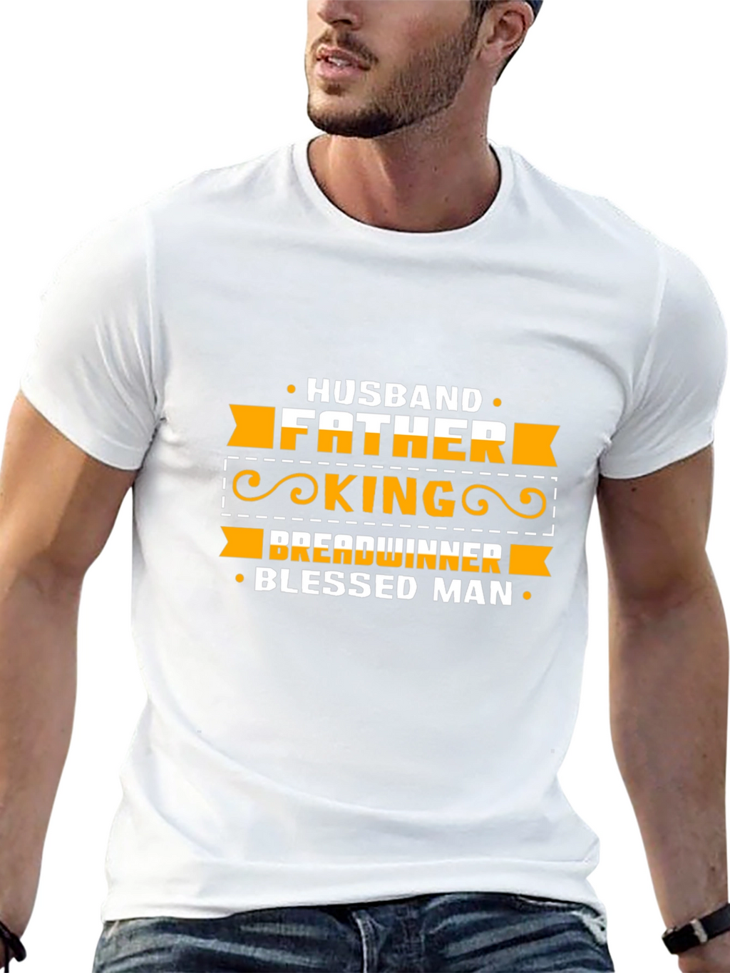 Husband Father King Blessed Man Graphic Tee