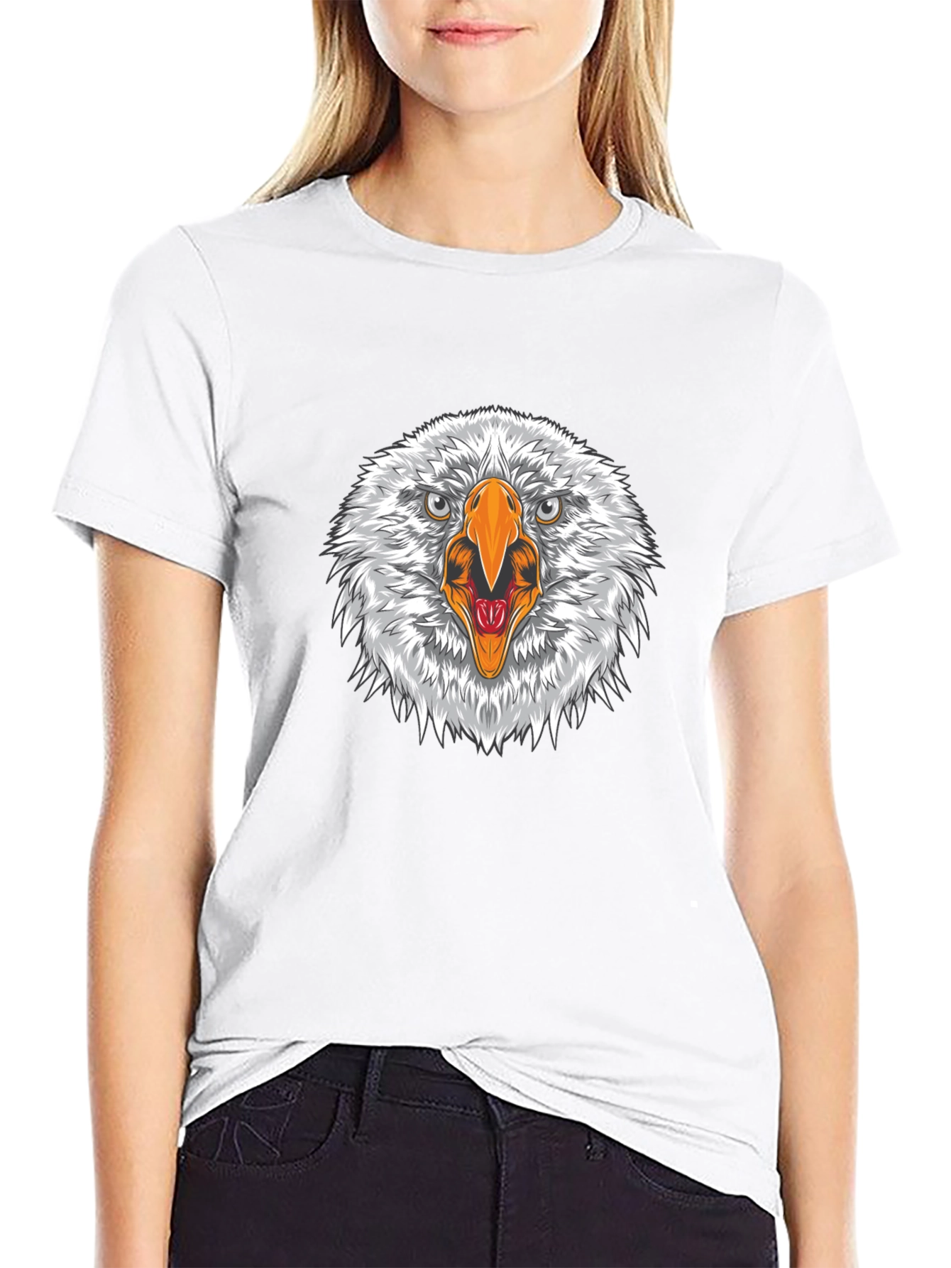 Eagle Head Graphic Black T-Shirt