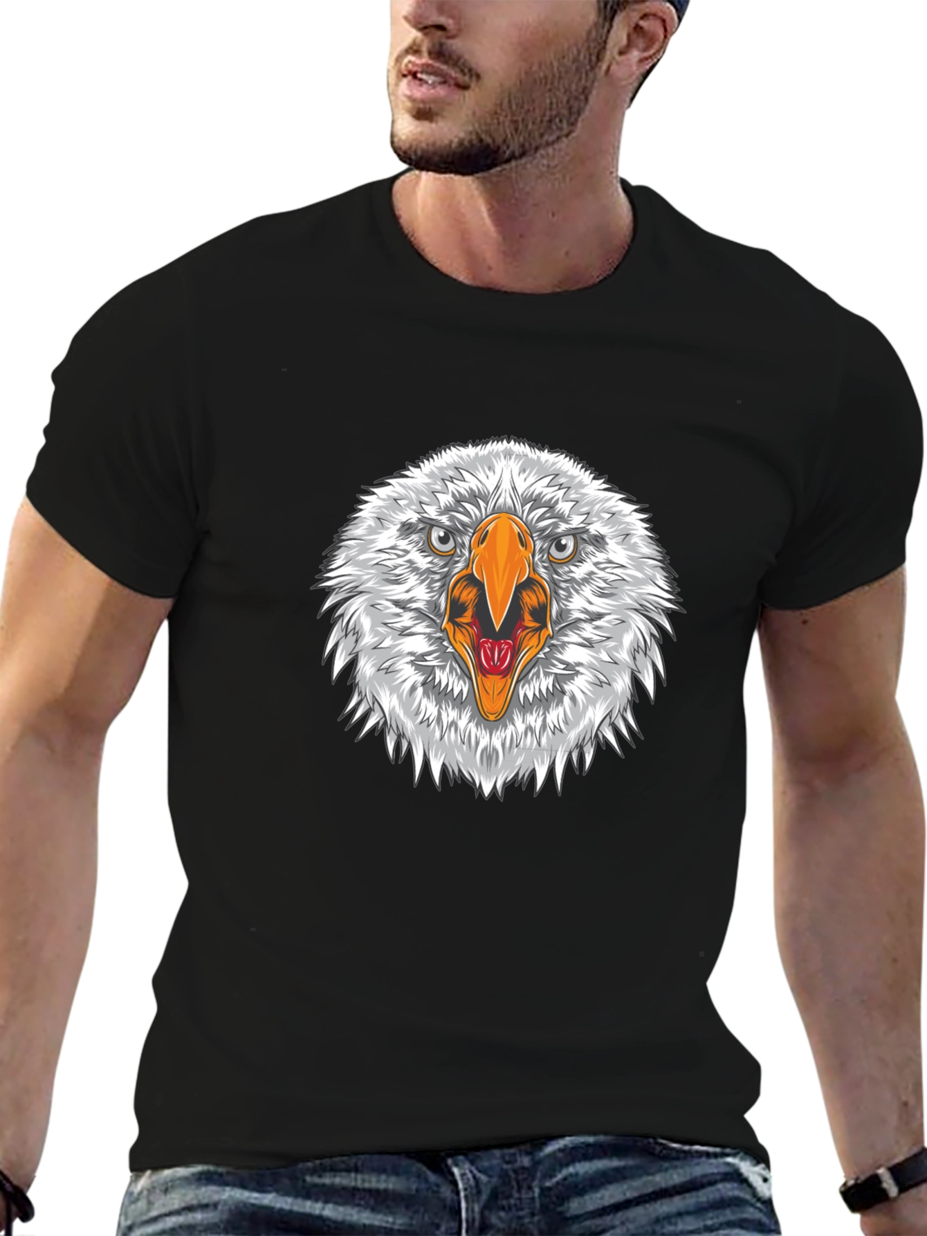 Eagle Head Graphic Black T-Shirt