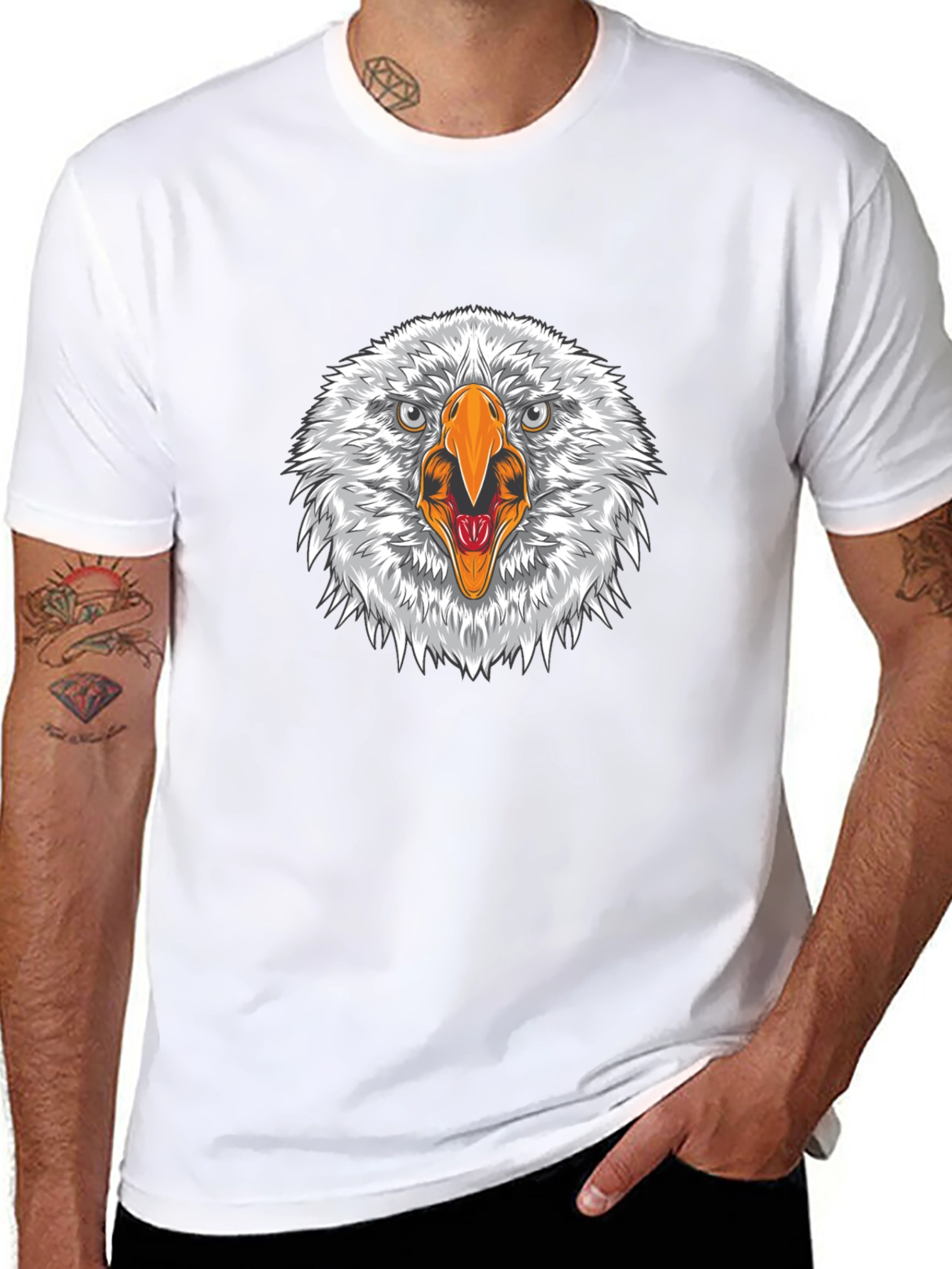 Eagle Head Graphic Black T-Shirt