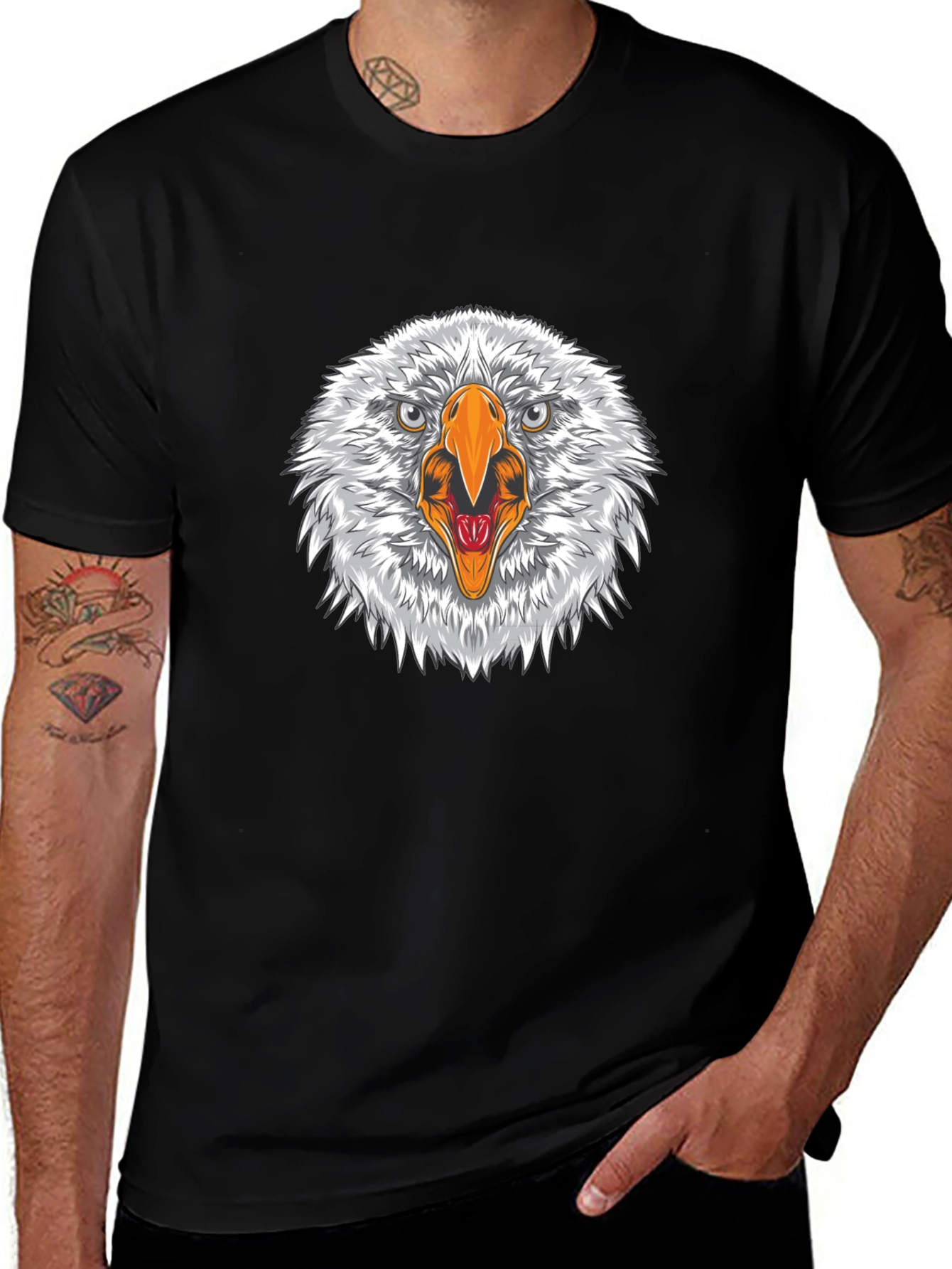 Eagle Head Graphic Black T-Shirt