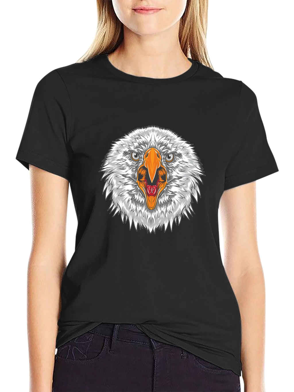 Eagle Head Graphic Black T-Shirt