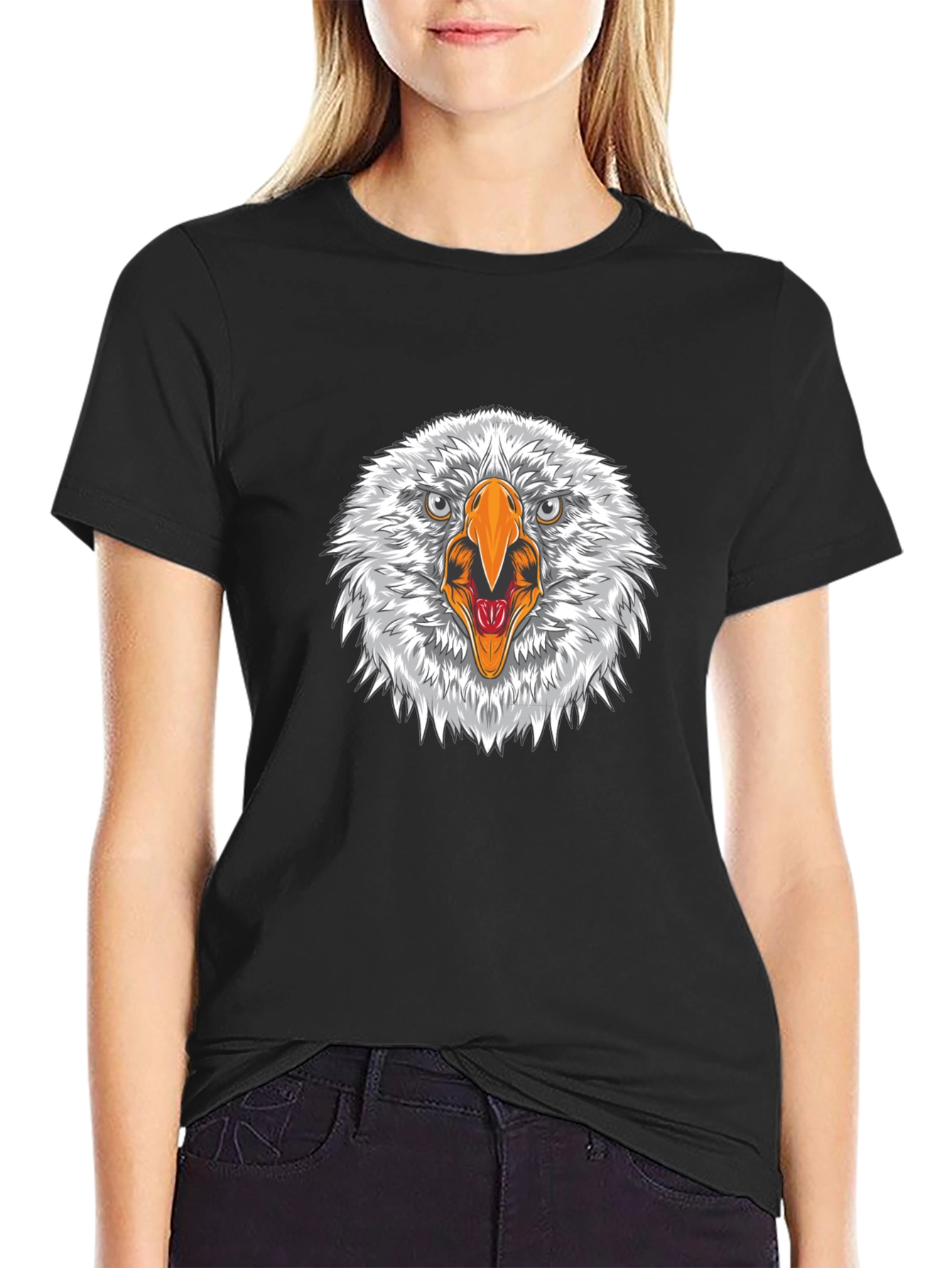 Eagle Head Graphic Black T-Shirt