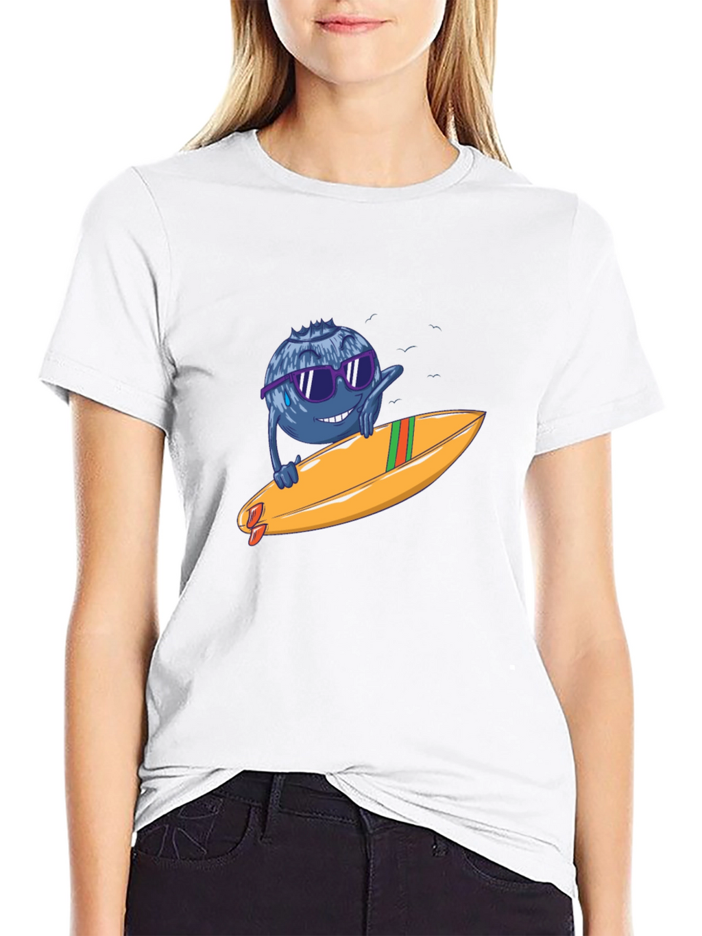 Blueberry Surfer Graphic Tee - Black