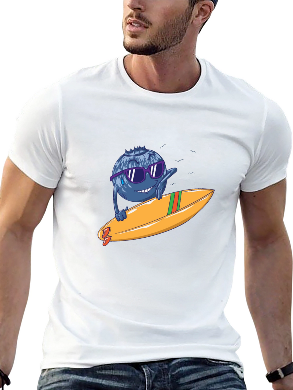Blueberry Surfer Graphic Tee - Black